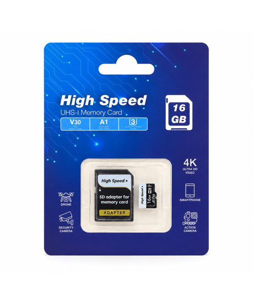 High Speed 16Gb A1 V30 U3 Micro Hafıza Kartı Class10