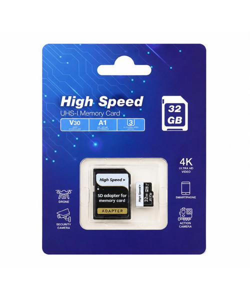 High Speed 32Gb A1 V30 U3 Micro Hafıza Kartı Class10
