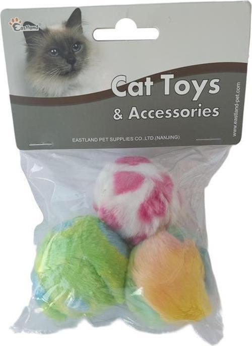 3lü Top Kedi Oyuncağı Tıkırtılı 4cm Çap