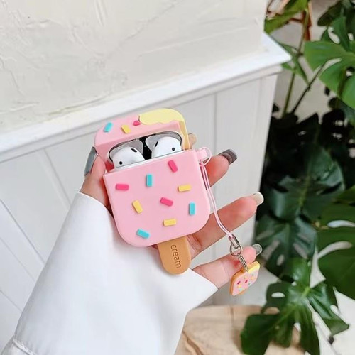 Pembe Dondurma 3D karikatür kılıf Apple AirPods 3. Nesil için Sevimli Kulaklık Koruyucu Kılıf
