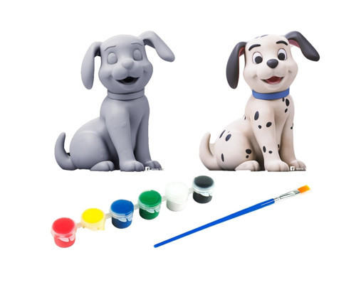 Dalmatian Kendi Biblonu Kendin Boya Seti - 3 Boyutlu Sevimli Biblolar + 5 Akrilik Boya + Fırça