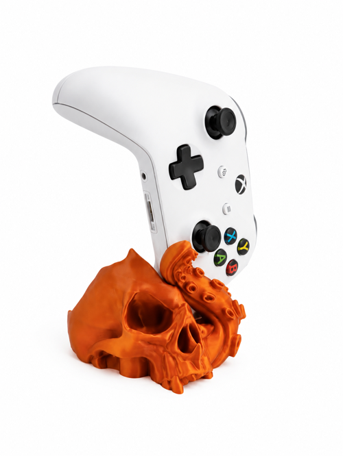 Fantastik Kafatası Oyun Kolu Standı 🕹️✨ Masaüstü Kontrolcü Tutucu 🏠 Sert Plastik Dekoratif Gamepad