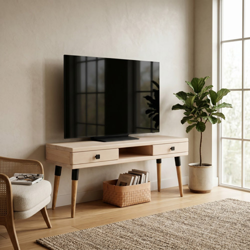 Modest TV: İskandinav Masif TV Ünitesi 2 Çekmeceli 1 Raflı - 150 BZ