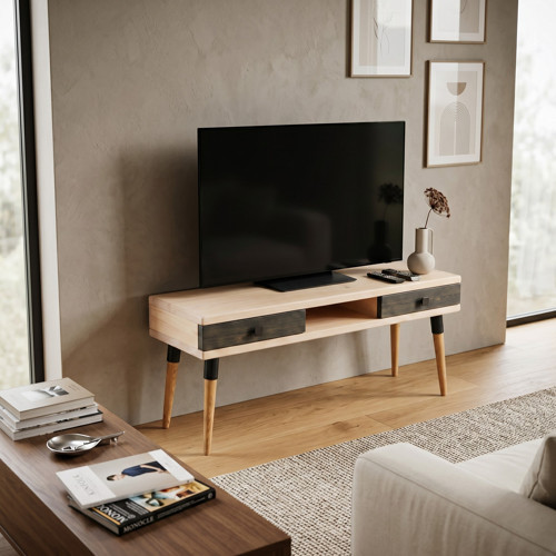 Modest TV: İskandinav Masif TV Ünitesi 2 Çekmeceli 1 Raflı - 175 BZ-AN