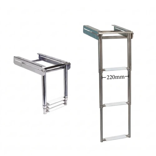 Teleskopik Paslanmaz Platform Altı Tekne Merdiveni (3 Basamaklı) En: 22 cm Boy: 85 cm
