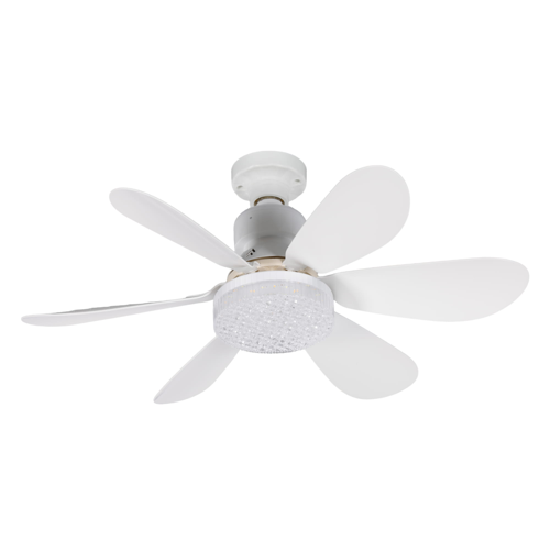FENY FN-F82, ZEFİRA Crystal, BEYAZ, 3 Kademeli Hız, 30W, 52cm Pervane Çapı, 3 Renk Işık, Ultra Sessi