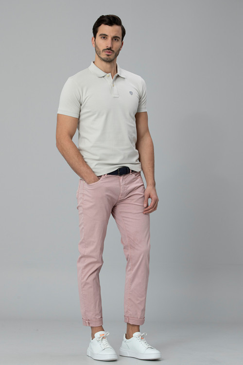 İmper Spor 5 Cep Erkek Pantolon Slim Fit Gül Kurusu