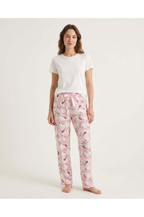 Kadın Viskon Pamuklu Pijama Altı Soft Örme Mevsimlik Ev Pantolonu