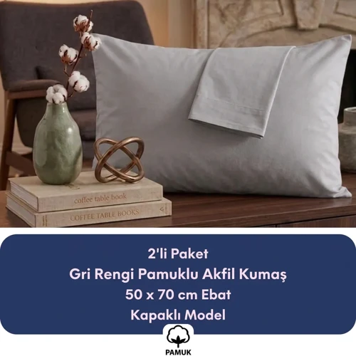 YASTIK KILIFI %PAMUK AKFİL 2 li SET