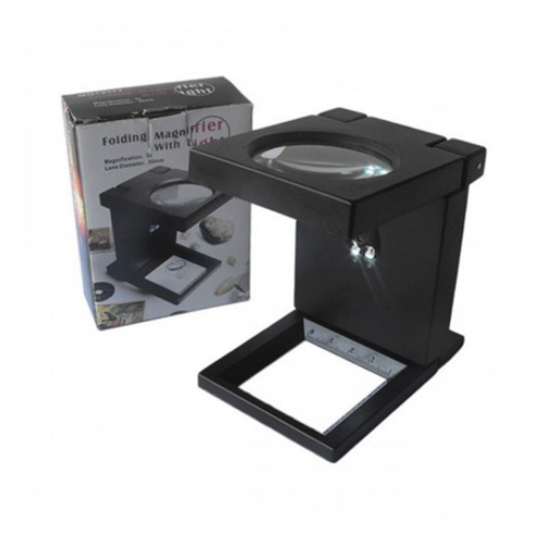 -Katlanır Plastık,Led Işıklı Test Cihazı Büyüteç 2.5x90mm