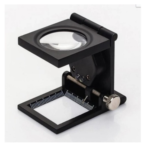 -28x28 Mm Katlanır Sayaçlı Metal Lüp, 2 LED Işıklı Büyüteç Tekstil Th9005A