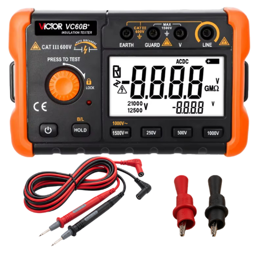 VC60B+ İzolasyon Direnci Test Cihazı 5GΩ | 1000V Megaohmmetre