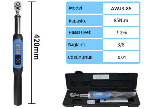 AWJ3-85 Cırcır Başlı Dijital Torkmetre 85Nm