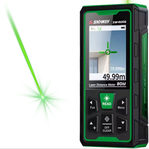 SW-80GQ Yeşil Lazerli 80 Metre Kameralı Lazermetre | Şarjlı ve IP68 Korumalı