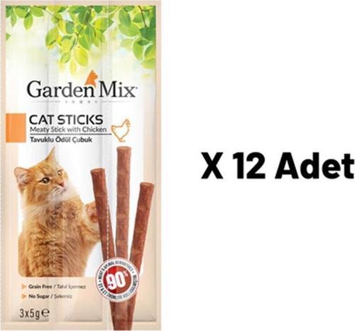 Gardenmix Tavuklu Kedi Stick Ödül 3x5g 12'li