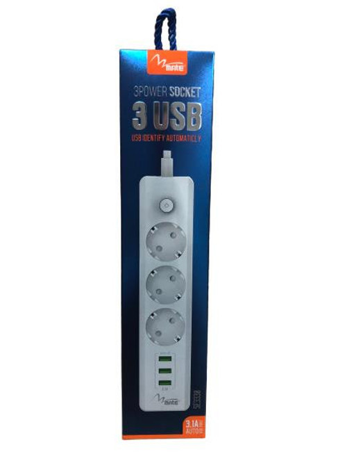 Akım Korumalı Priz 3lü + Usb Çıkış