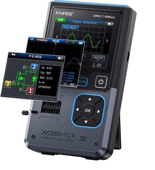 FNIRSI DSO-TC4 10MHz 48 MS/s El Tipi Dijital Osiloskop & Transistör Test Cihazı & Fonksiyon Sinyal Jeneratörü (3'ü 1 Ara