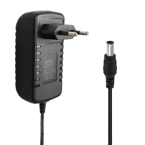 WK-24327 12 Volt - 2.5 Amper 5.5*2.5 Uçlu Yerli Üretim Plastik Kasa Priz Tipi Adaptör