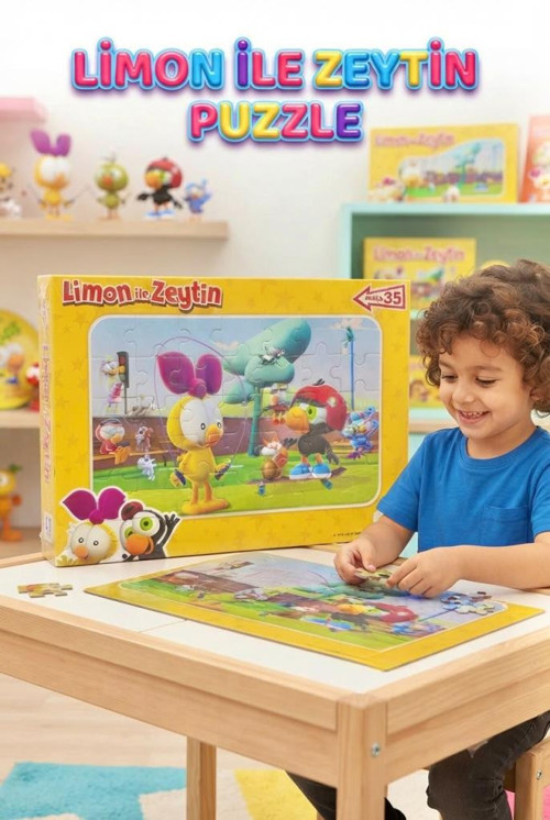 Limon ile Zeytin Maceraları: 35 Parçalı Eğitici Puzzle Sevilen Karakterler İle Eğlenceli Zeka Oyunu