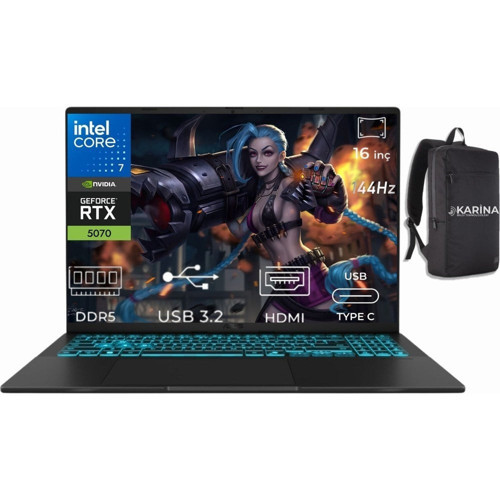 Asus V16 Intel Core 7 240H V3607VP-RP055-K54 128GB 4tb RTX5070-8GB W11PRO 16'' Wuxga 144Hz Freedos Taşınabilir Bilgisayar