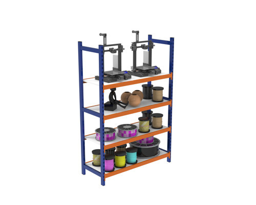 4 Katlı Ahşap Raflı İçten Oturmalı Hafif Rack - 3D Yazıcı Rafı, Depo Rafı 40x90 cm-150 cm