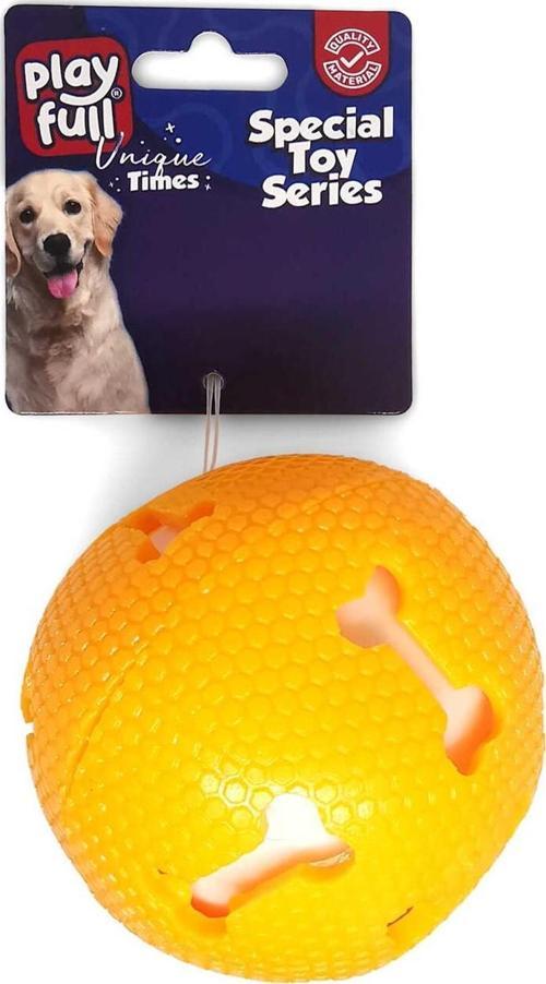 Öten Kemik Desenli Plastik Top Köpek Oyuncağı 7,5 Cm
