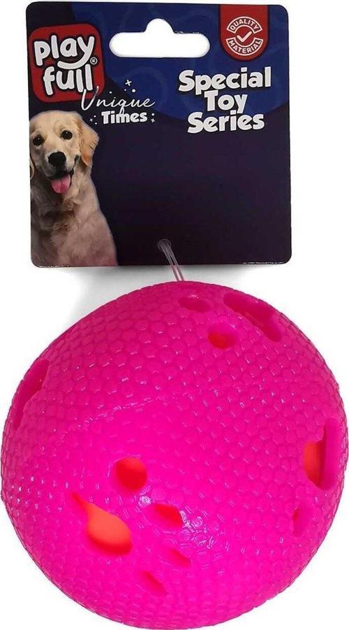 Öten Pati Desenli Plastik Top Köpek Oyuncağı 7.5 Cm