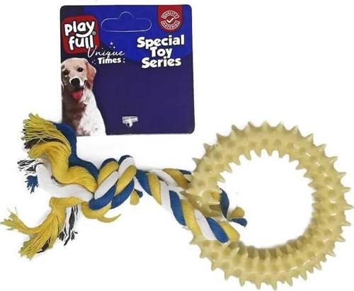 Plastik ve İpli Köpek Halka Oyuncağı 18 Cm