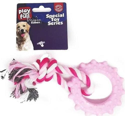 Plastik ve İpli Köpek Oyuncağı Halka 18 Cm