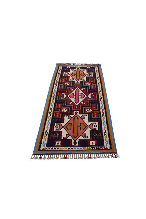 Yeni El Dokuma Görkemli Persian İran Şiraz Yün Kilim 7080