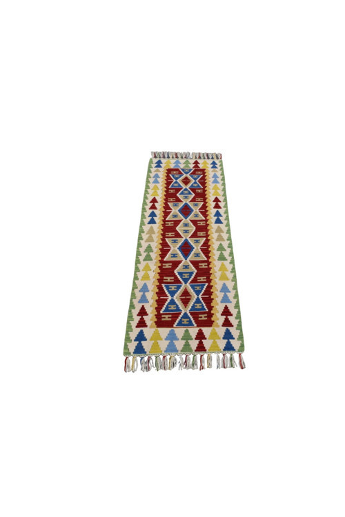 Yeni El Dokuma Renkli Pınarbaşı Kayseri Yün Mini Yolluk Kilim 6273