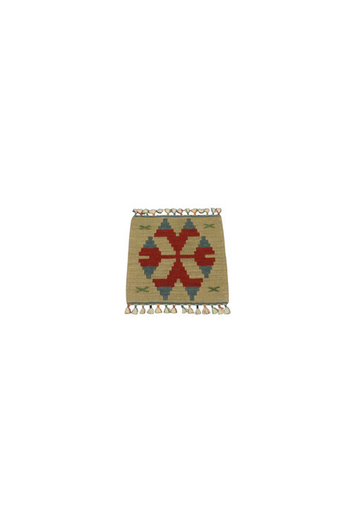 Yeni El Dokuma Kare Köşe Sandalye Minderi Pınarbaşı Kayseri Yün Kilim 5966