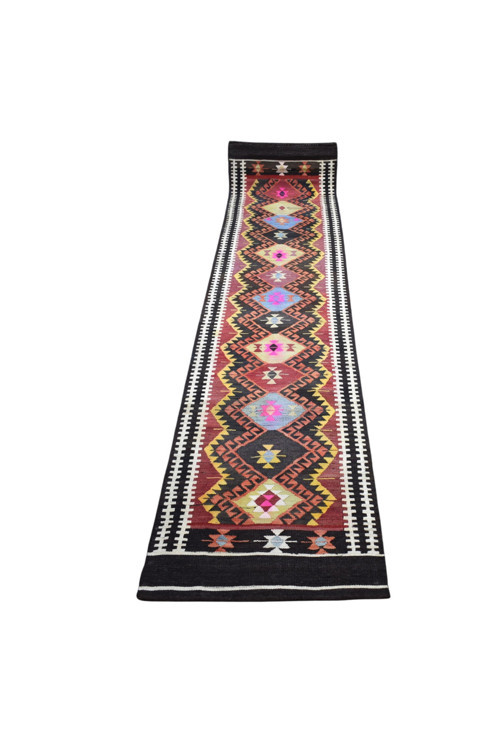 Vintage El Dokuma Devasa 13 Göbekli Kars Kağızman Yolluk Yün Kilim 7312