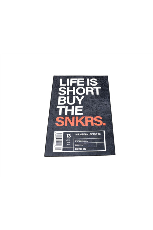Yeni Lüks Dekoratif Life Is Short Tasarım Digital Baskı Makine Halısı 7140