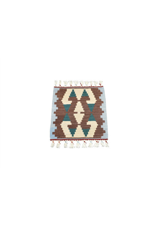 Yeni El Dokuma Kare Köşe Sandalye Minderi Pınarbaşı Kayseri Yün Kilim 7077