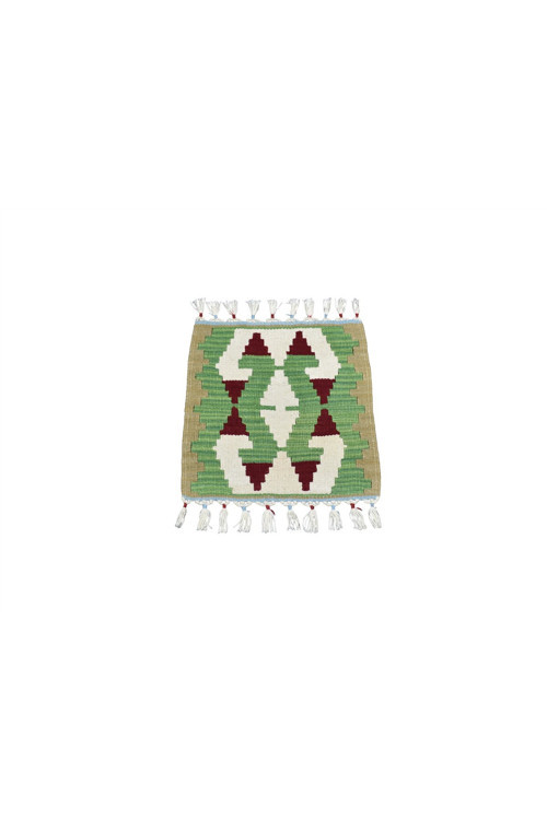 Yeni El Dokuma Kare Köşe Sandalye Minderi Pınarbaşı Kayseri Yün Kilim 7074