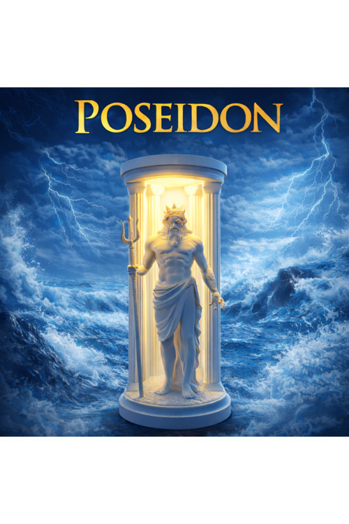 Poseidon Heykel Lamba LED Gece Lambası Antik Yunan Tanrısı Dekoratif Masa Lambası