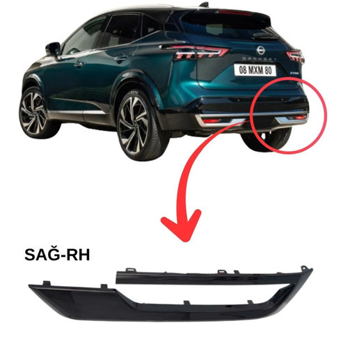 Nissan Qashqai Tampon Çıta Arka Sağ 2024-2026 Siyah
