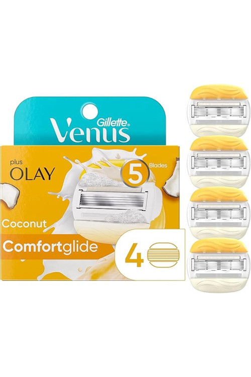 Venus Comfortglide Coconut Scent Plus Olay Kadın Tıraş Bıçağı Yedekleri, 4 Adet