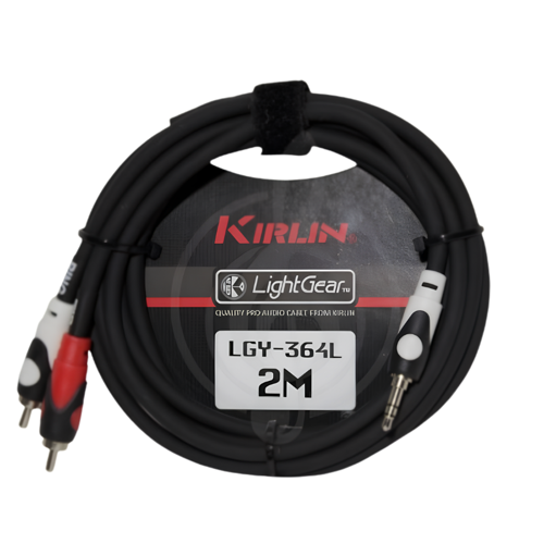 KIRLIN LGY-364L LIGHTGEAR Y-CABLE 2 METRE 3.5 MM TRS - 2 X RCA SES KABLOSU