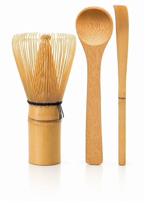 Matcha Çayı Hazırlama Bambu 3'lü Set - Geleneksel Japon Çay Seremoni Seti