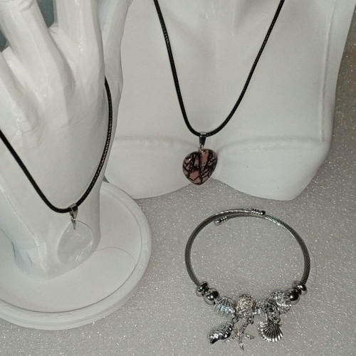 ( 3 PARÇA ) 1 SET 11010 SERİ 2 DOĞALTAŞ KOLYE & 1 CHARM BİLEKLİK SETİ