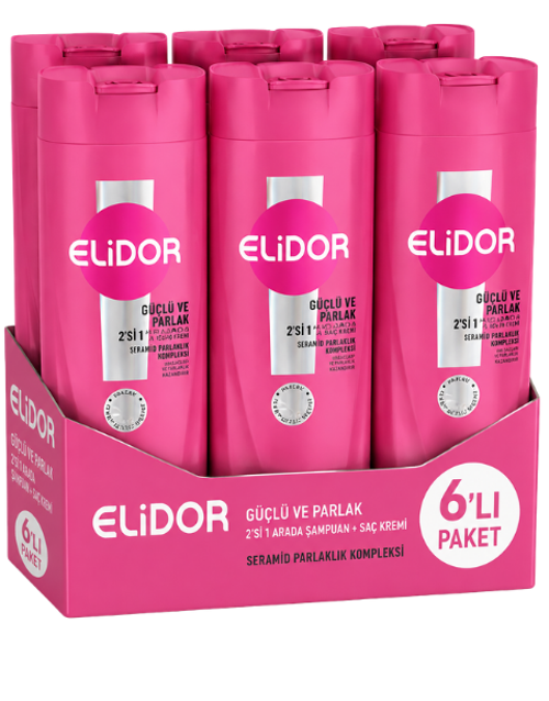 Güçlü Ve Parlak 2'Si 1 Arada Şampuan Ve Bakım Kremi 400 ML X 6 Adet