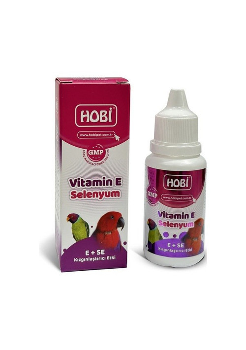 Tüm Kuşlar İçin E Vitamini + Selenyum ( Kızıştırıcı Özellikli Vitamin) 30 ML
