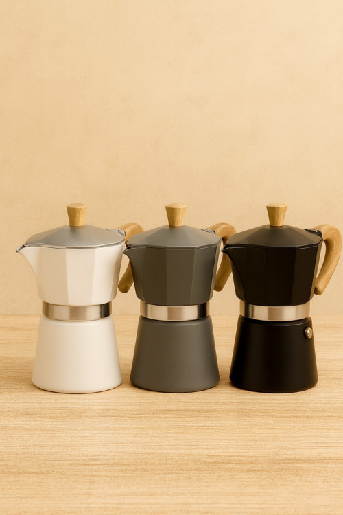 Moka Pot Kahve Demleyici Pratik Kullanımlı Ev Tipi Kahve Hazırlama Cihazı - 6 Cup