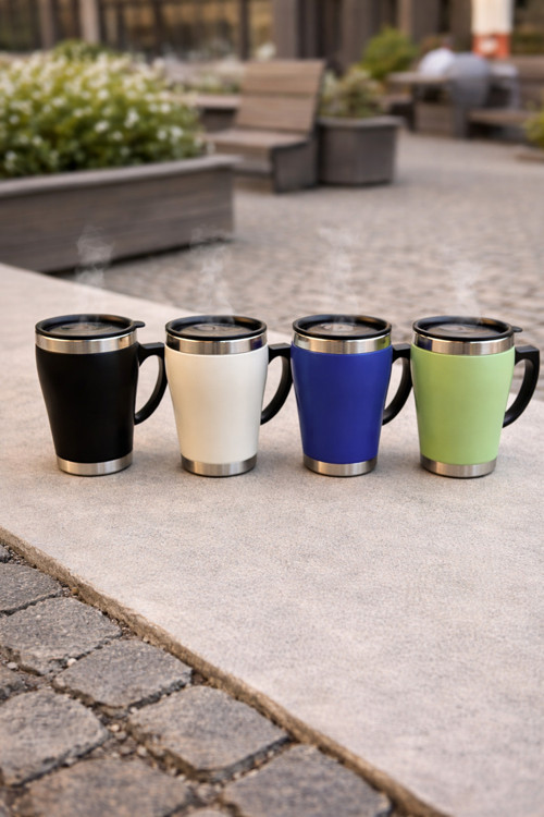 Kapaklı Mug Kupa Seyahat Kupası Sıcak Ve Soğuk İçecekler İçin Termos Bardak