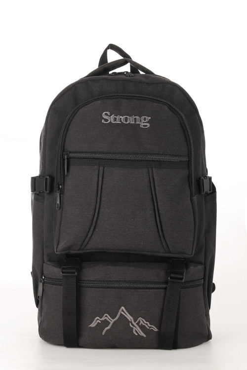Sr-03 Unisex Kanvas Kumaş Laptop Bölmeli Outdoor Sırt Çantası Dağcı Sırt Çantası Escp01 Siyah