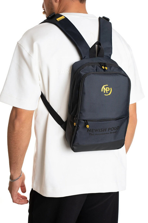 Np 2209 Unisex Minimal Sırt Çantası Laptop Bölmeli Şehir İçi Kullanım Siyah