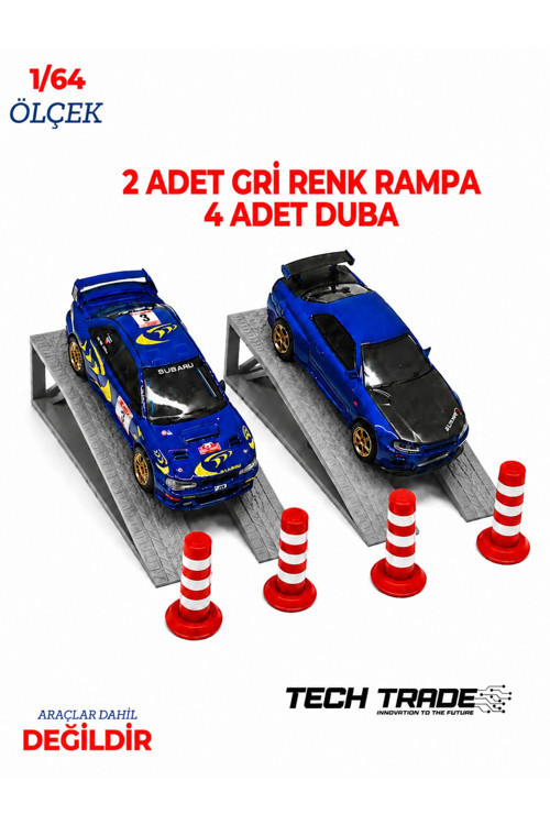 1/64 Ölçek Diorama 2 Adet Gri Rampa + 4 Adet Duba