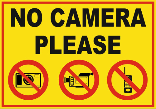 No Please Camera Sticker 20X28 Cm